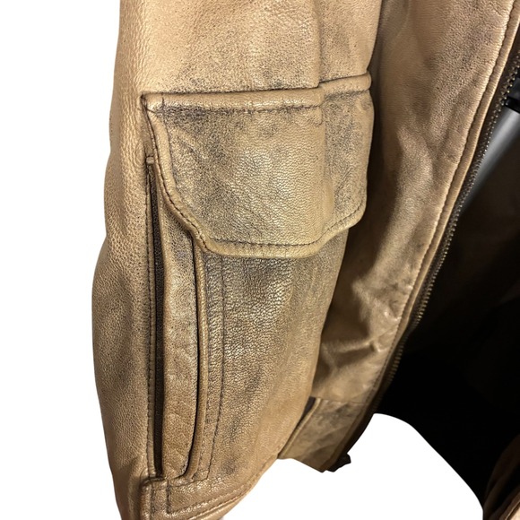 VTG Men's Goatskin Leather Flying Tiger Bomber Jacket Brown Thinsulate 42L USA - Picture 3 of 11